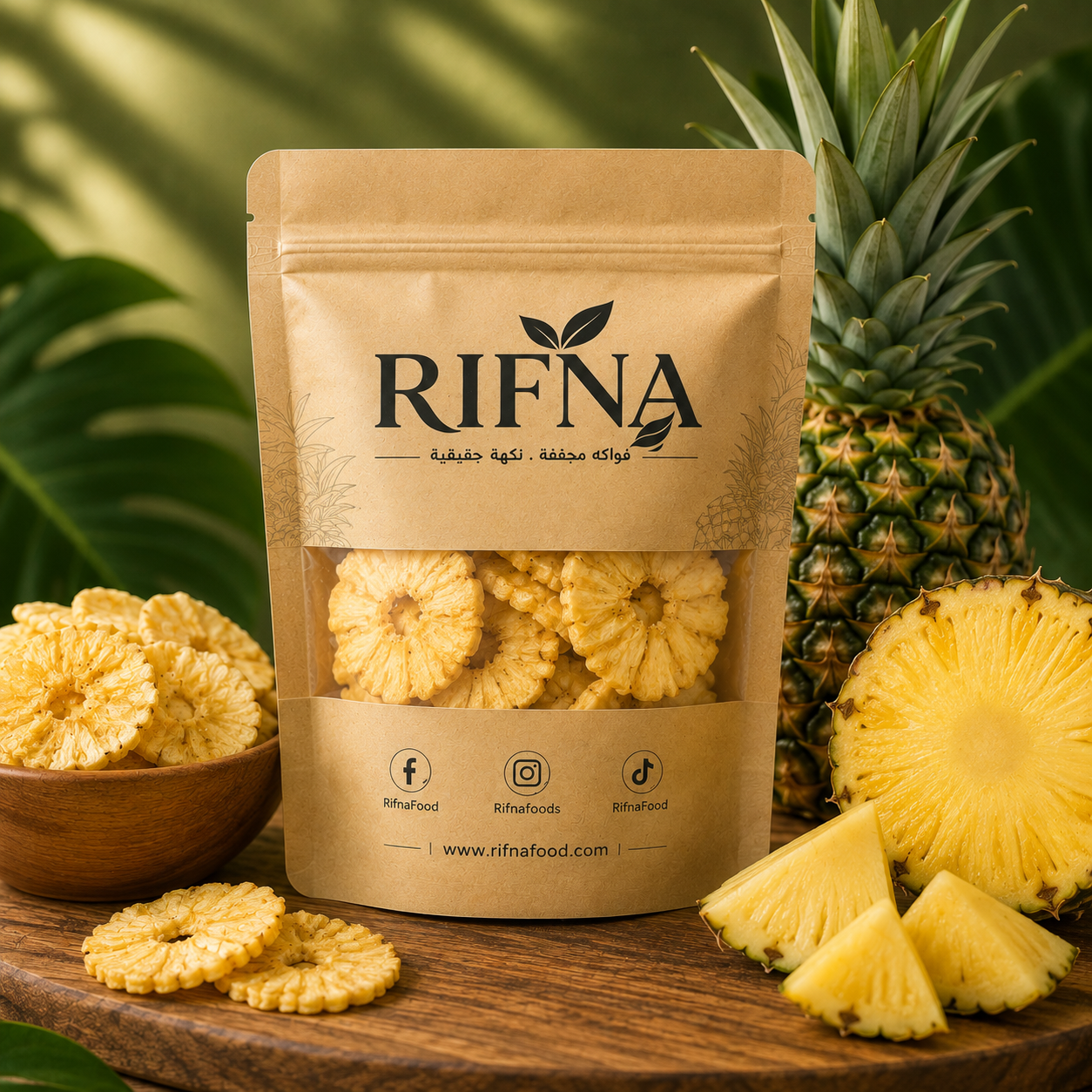 شرائح الأناناس المجففة بالتبريد 🍍